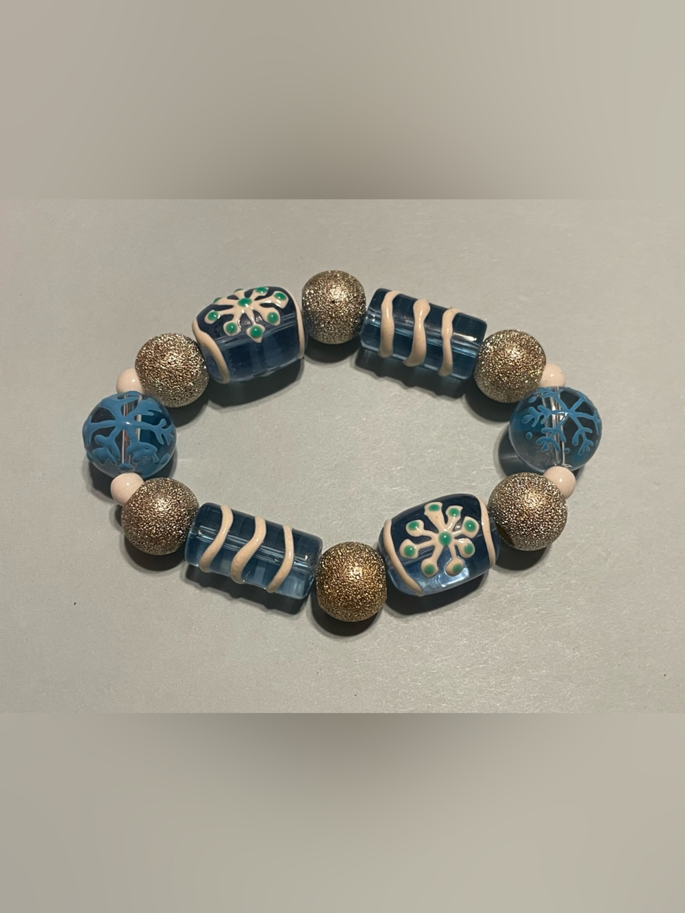 Mixed Glass Bead & More Stretch Bracelet #0153